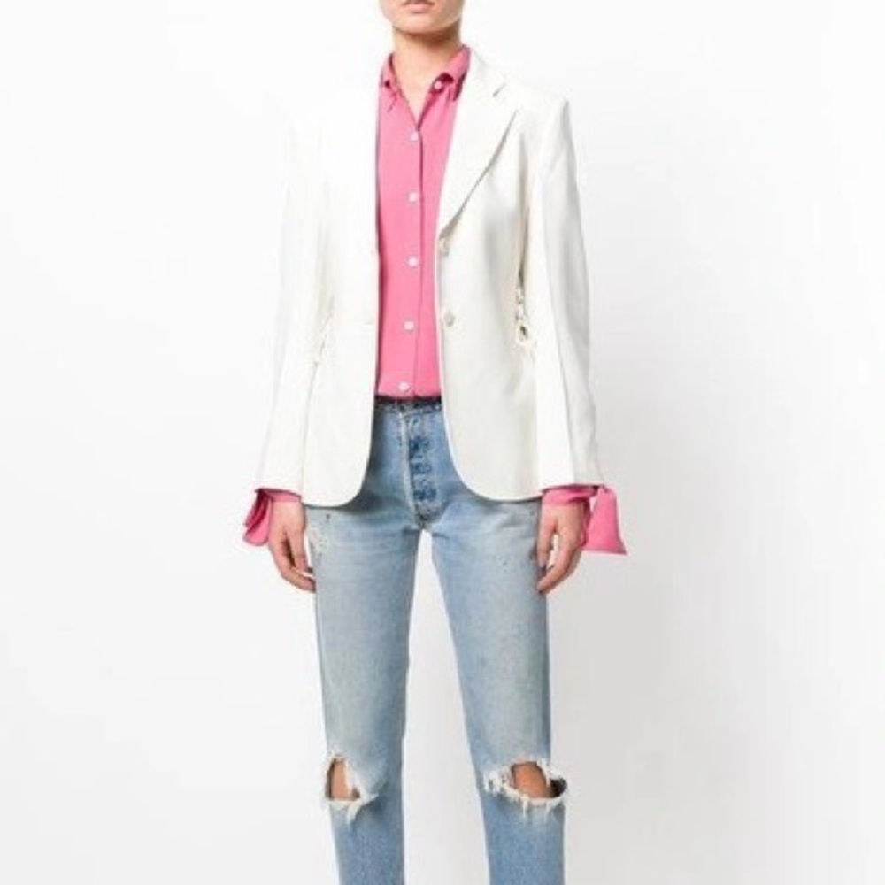 Theory Admiral Crepe Lace-up Suit Jacket